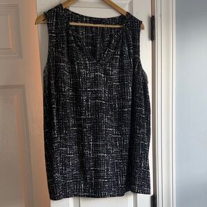 Lane Bryant Black and White Textured Blouse